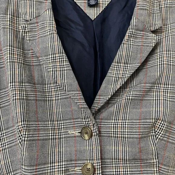 Academia Brown Plaid Y2K Button‎ Up Vtg Tommy Hilfiger Fitted Vest Womens Sz 8 - Picture 2 of 5